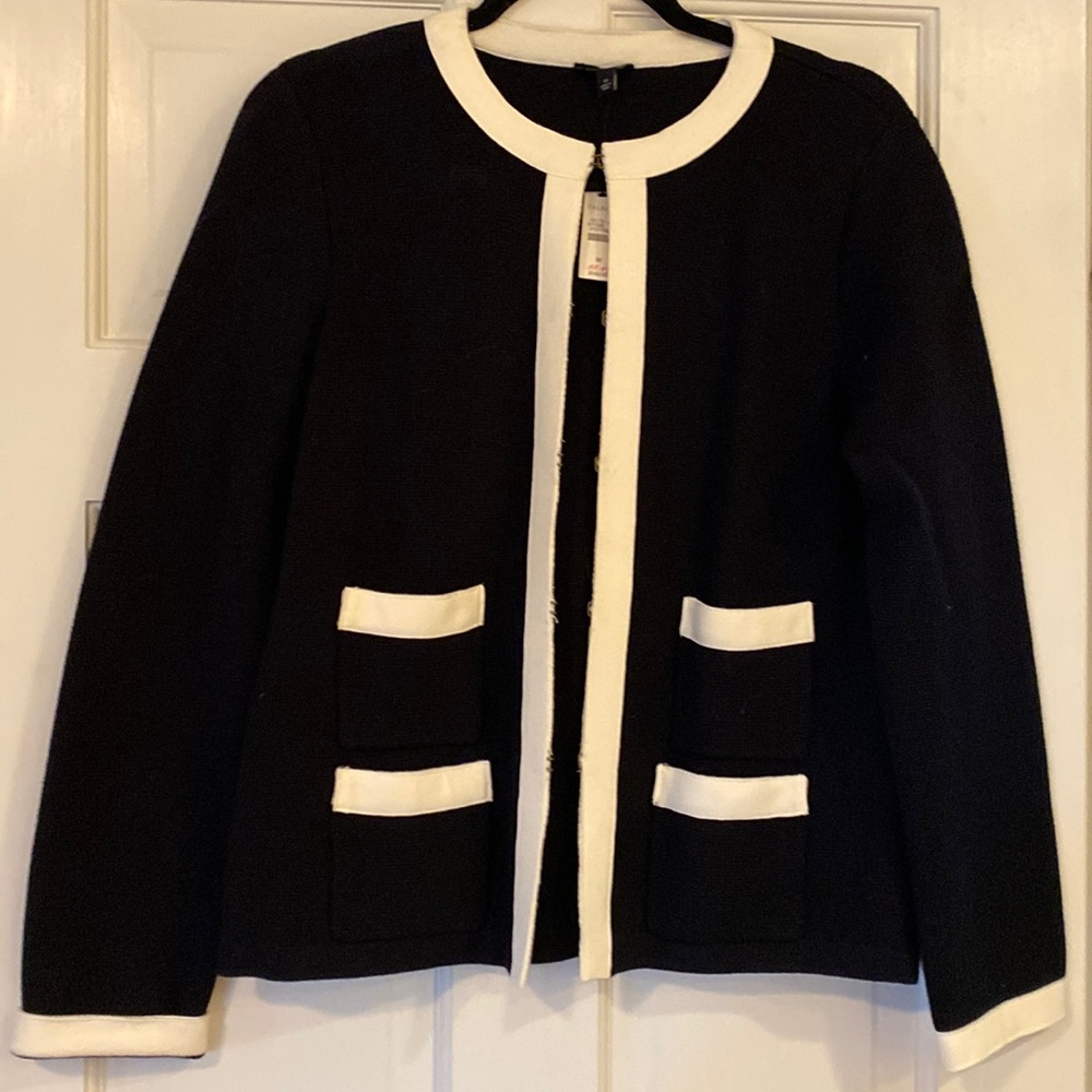 Talbots heavy knit jacket sweater size medium NWT